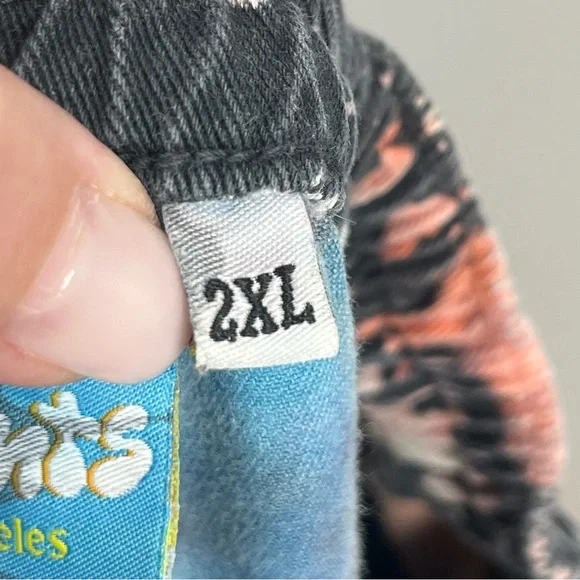 Big Bud Press Rainbow Magic Waters bleach tie dye denim Work Pants, 2XL petite. - Picture 12 of 14